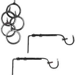 Bastone tenda nero silver terminale Spirale Linea Oro