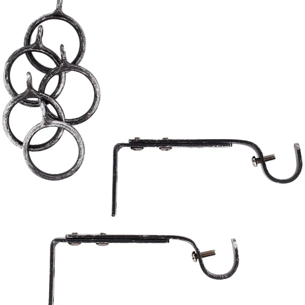 Bastone tenda nero silver terminale Spirale Linea Oro