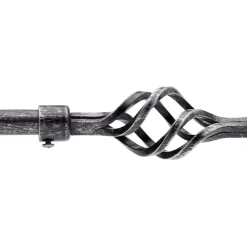Bastone tenda nero silver terminale Spirale Linea Oro