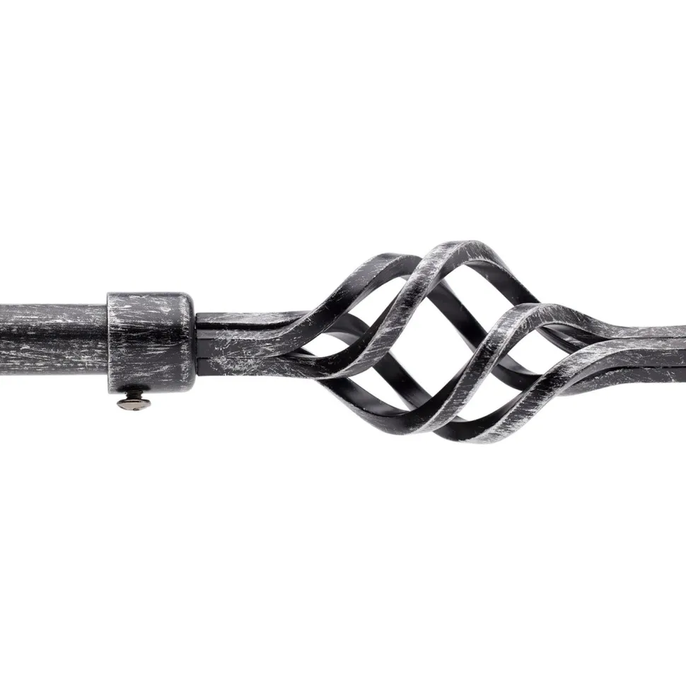 Bastone tenda nero silver terminale Spirale Linea Oro