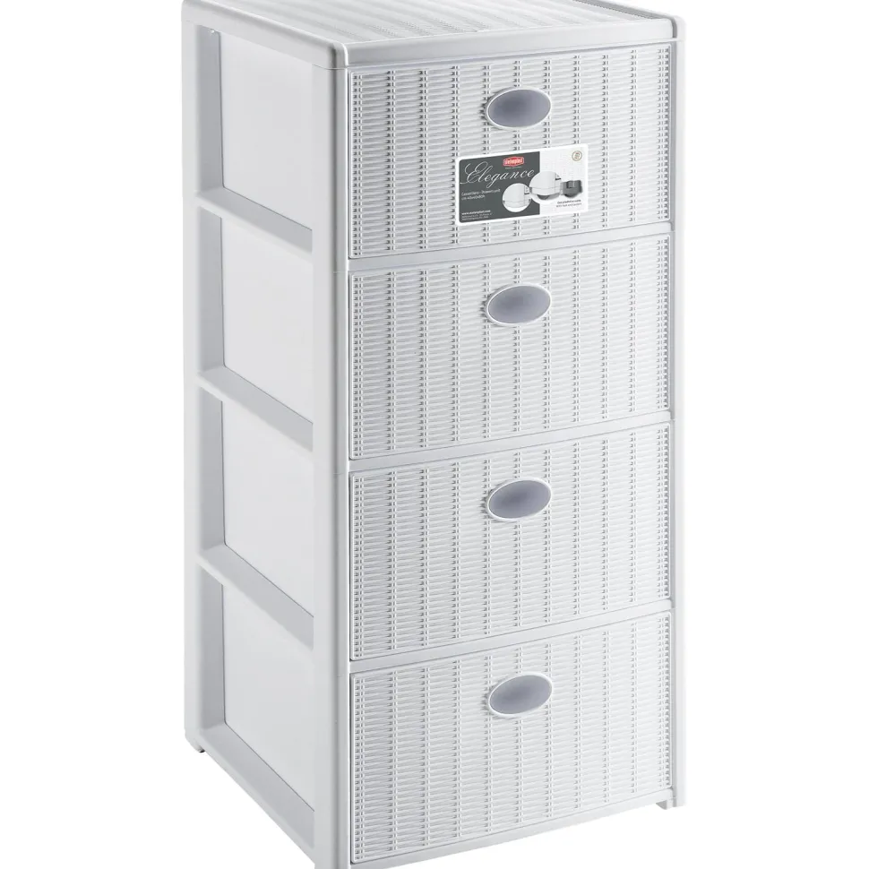 Cassettiera Linea Elegance 4 cassetti Bianco