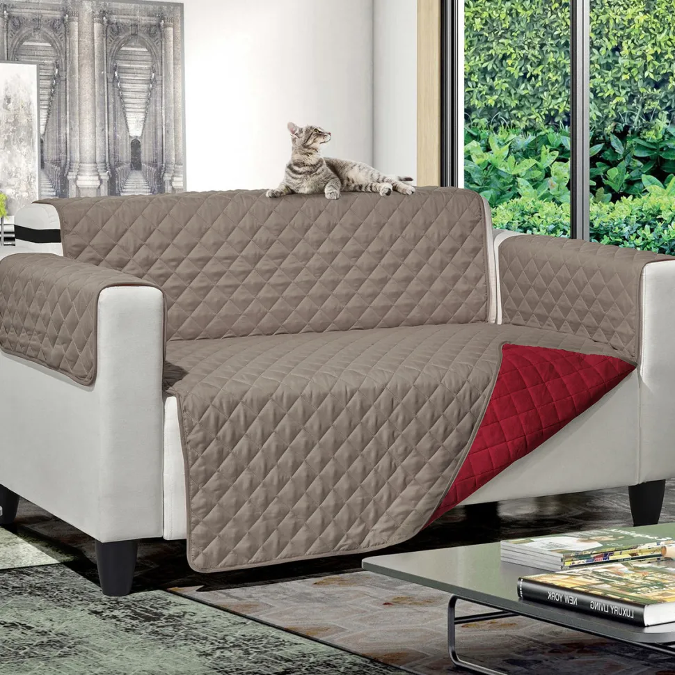 Copripoltrona Princess & Prince Bicolor Tortora e Bordeaux 165x180 cm