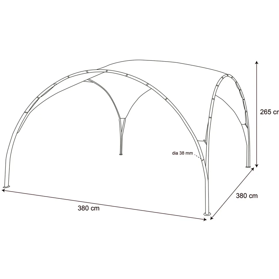 Gazebo da giardino in Acciaio Antracite con Telo in Poliestere Écru 3,8x3,8 metri