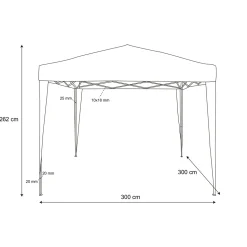 Gazebo da giardino Richiudibile in acciaio Antracite con telo Ècru 3x3 metri