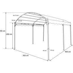 Gazebo da giardino Telo Ècru 3x4 metri