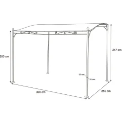Gazebo Veranda con telo Grigio 2,5x3 metri