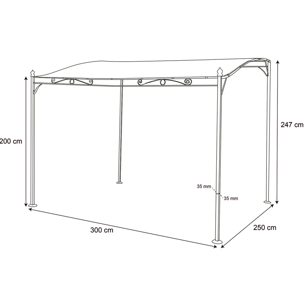 Gazebo Veranda con telo Grigio 2,5x3 metri