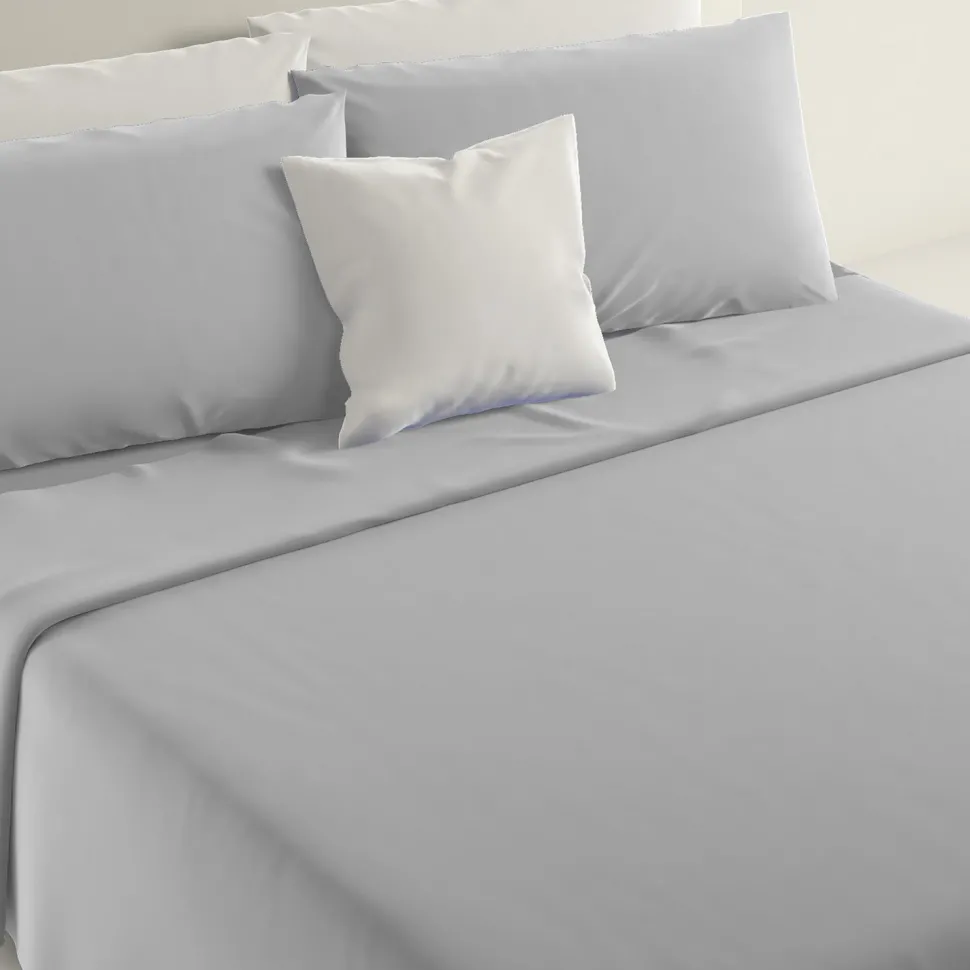 Lenzuola Completo letto Matrimoniale Marta Grigio perla 250x290 cm