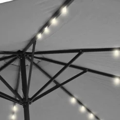 Ombrellone da giardino con 32 LED e Pannello Solare Grigio diametro 3 metri