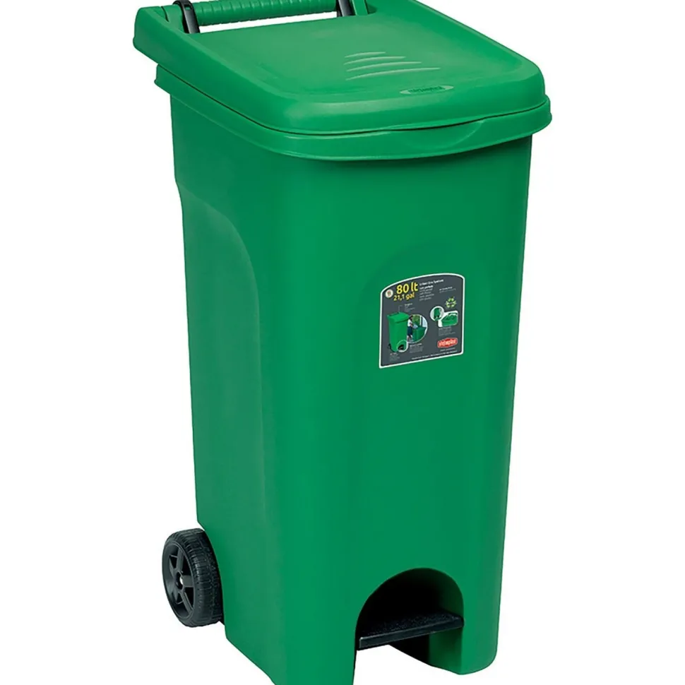Pattumiera a Pedale Linea Urban Eco System Verde 80 Litri