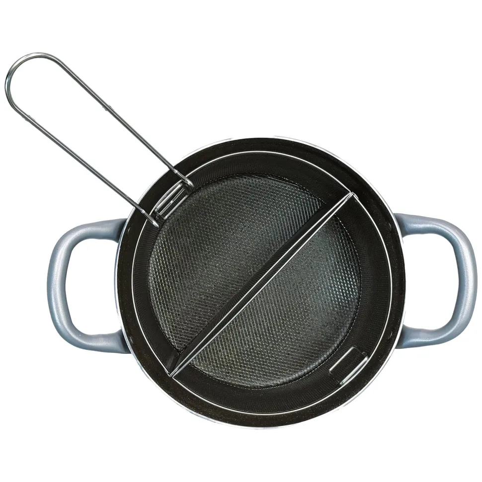 Pentola Multiuso con Doppio Cestello Divisorio in Alluminio diametro 24 cm