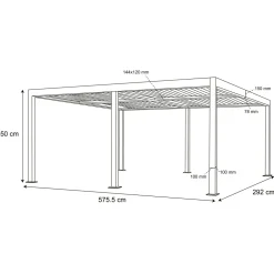 Pergola Bioclimatica in Alluminio Bianca 3x6 metri