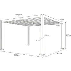 Pergola Bioclimatica in Alluminio Grigio Scuro 4x4 metri