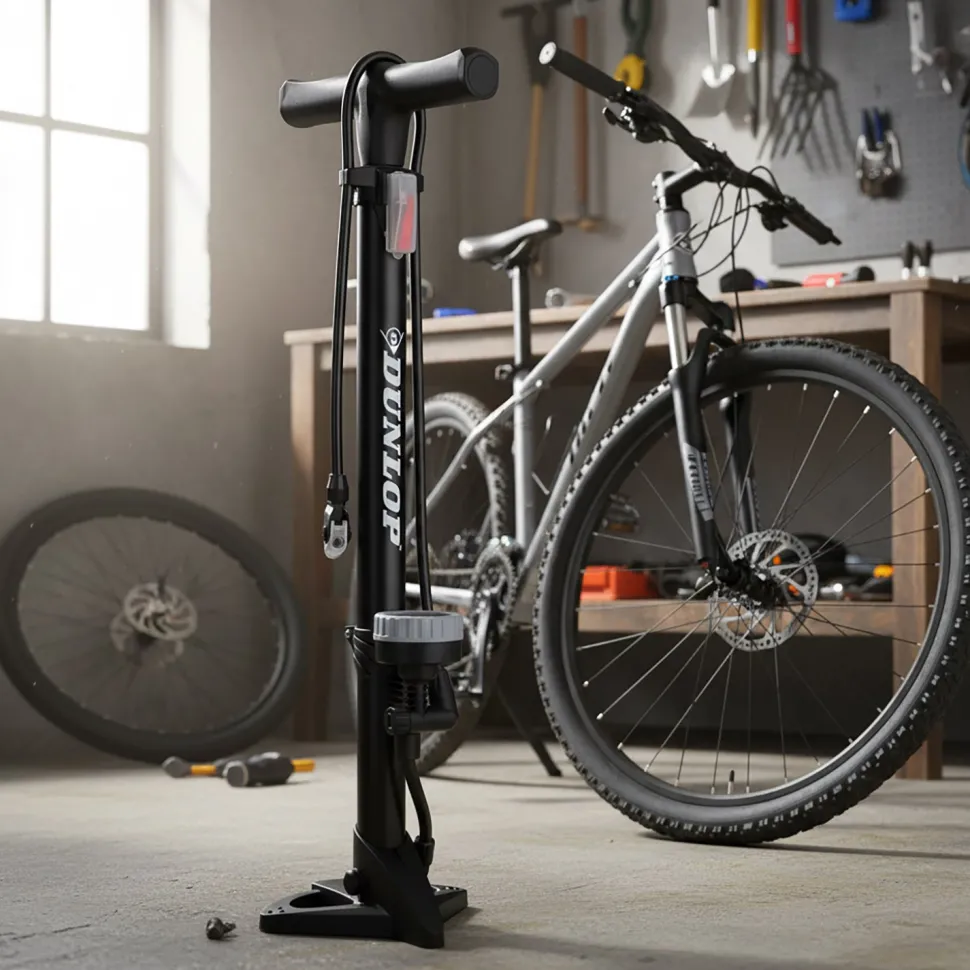 Pompa da Terra per Bicicletta con Manometro Analogico e Adattatori