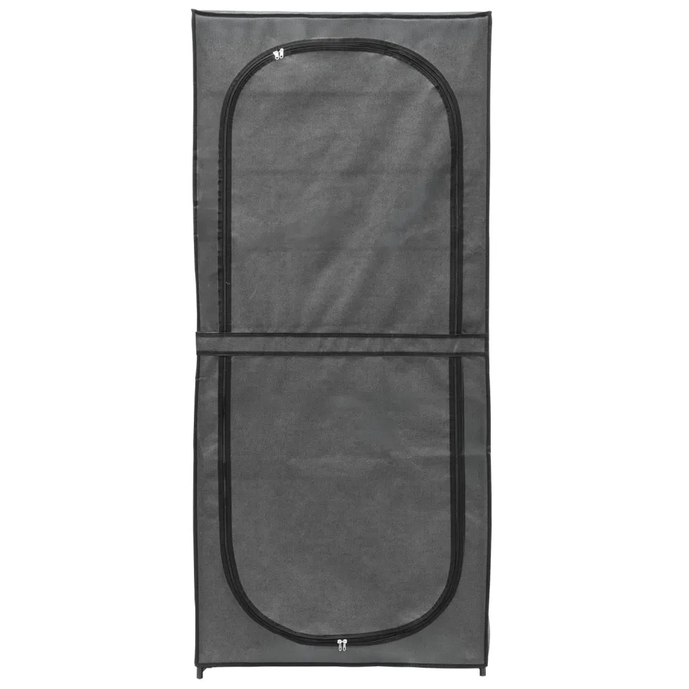 Scarpiera 7 Ripiani in Metallo e TNT 21 Posti Grigio Scuro h160x68x30 cm