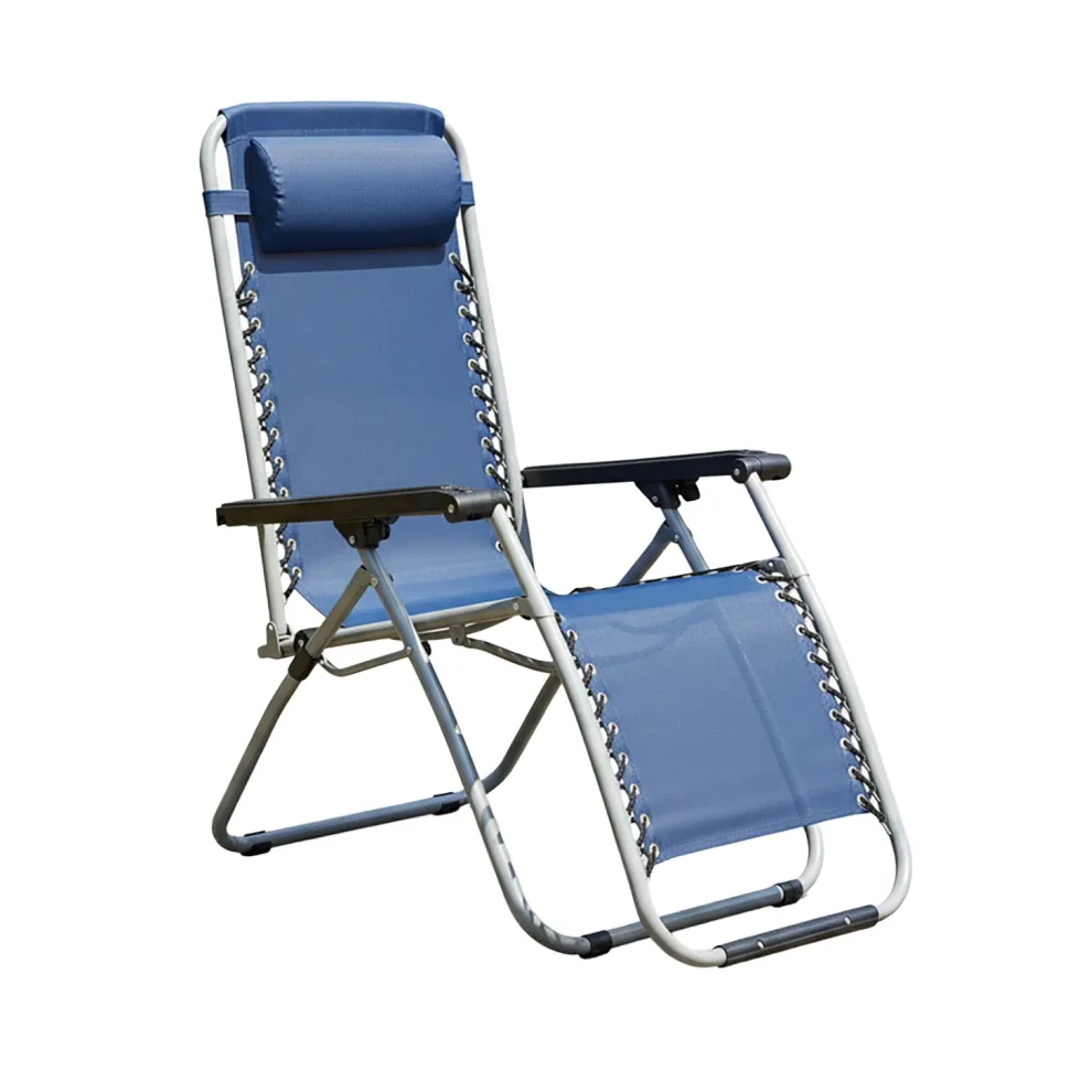 Sdraio Reclinabile da Giardino Blu con Cuscino h108x175x65 cm