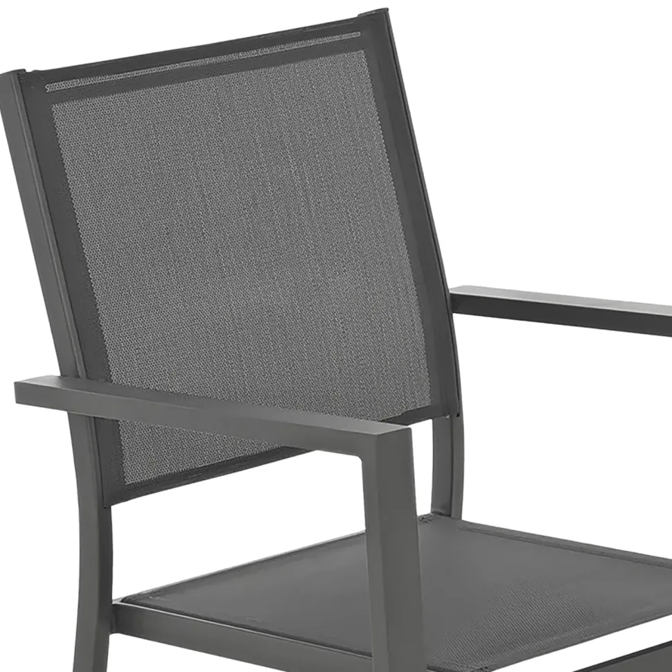 Sedia da giardino in Acciaio Antracite h86x54x54 cm