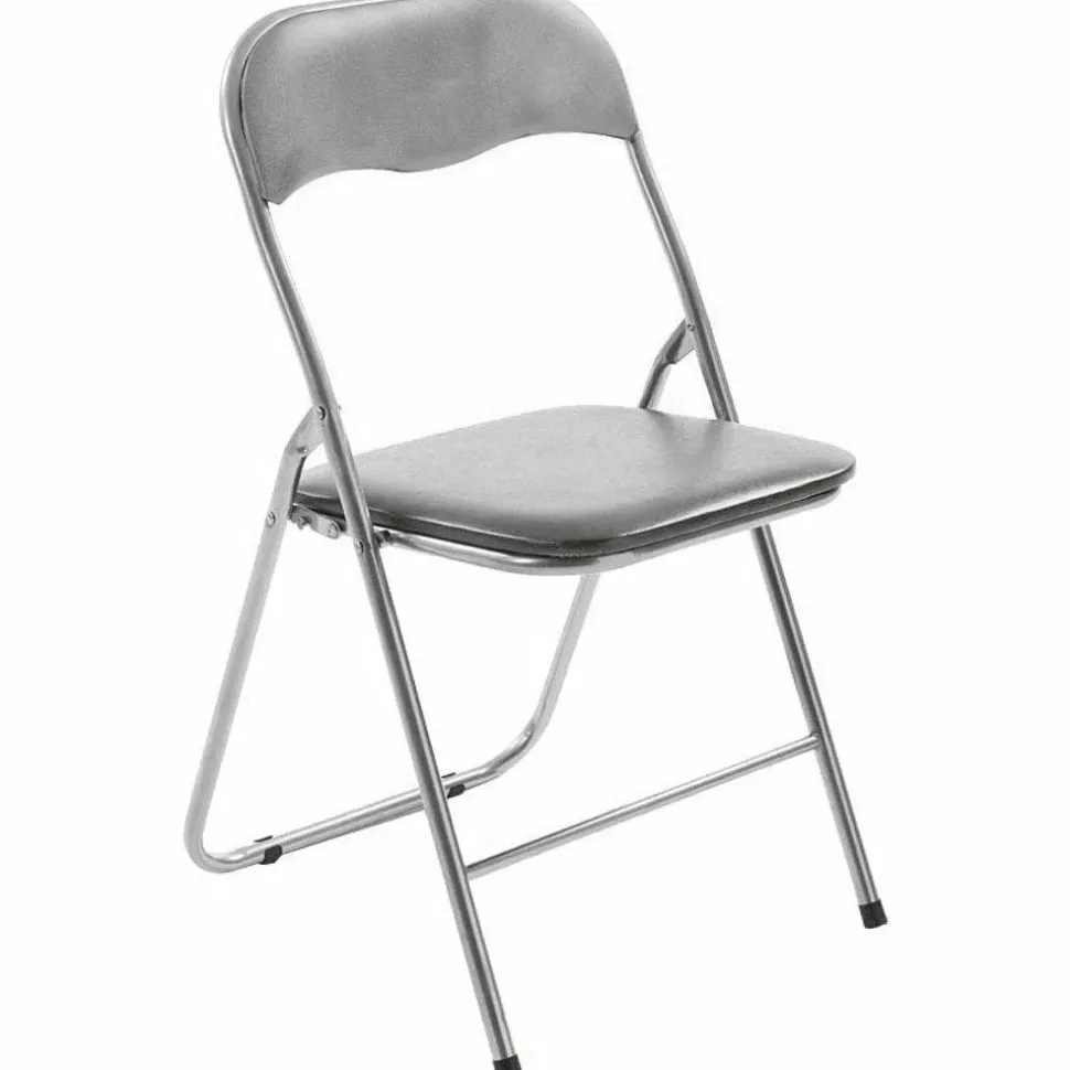 Sedia pieghevole grigio e silver