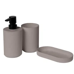 Set Bagno 3 pezzi in Polipropilene Tortora