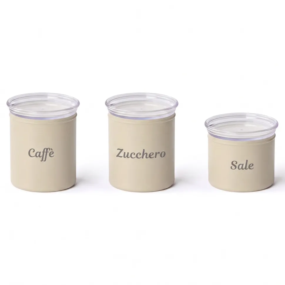 Set 3 Barattoli Ermetici Impilabili Linea Chef Line