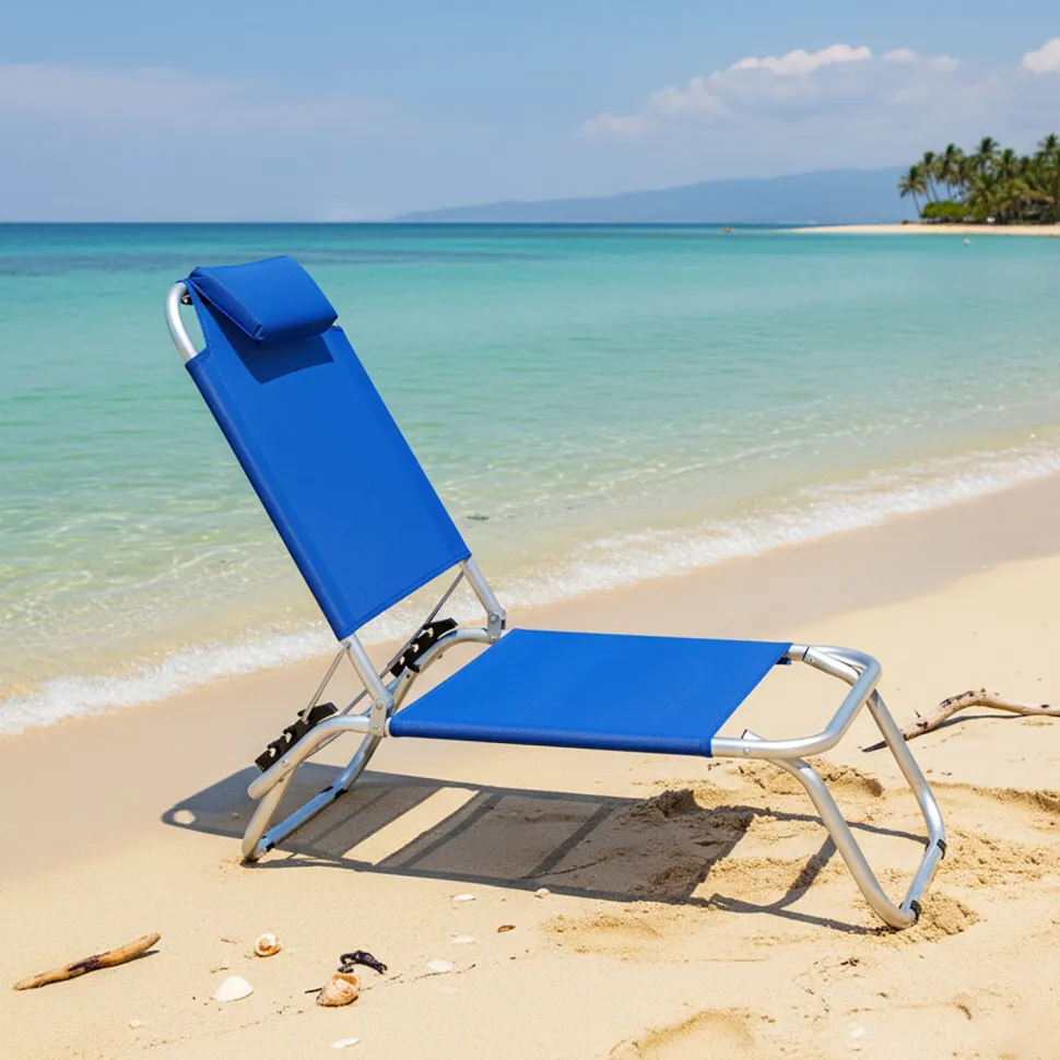 Spiaggina Pieghevole con Cuscino h73x109x46 cm