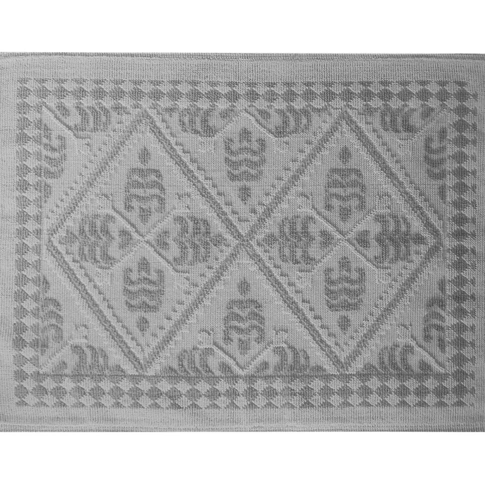 Tappeto Rettangolare Sassari in cotone e poliestere Grigio 70x120 cm