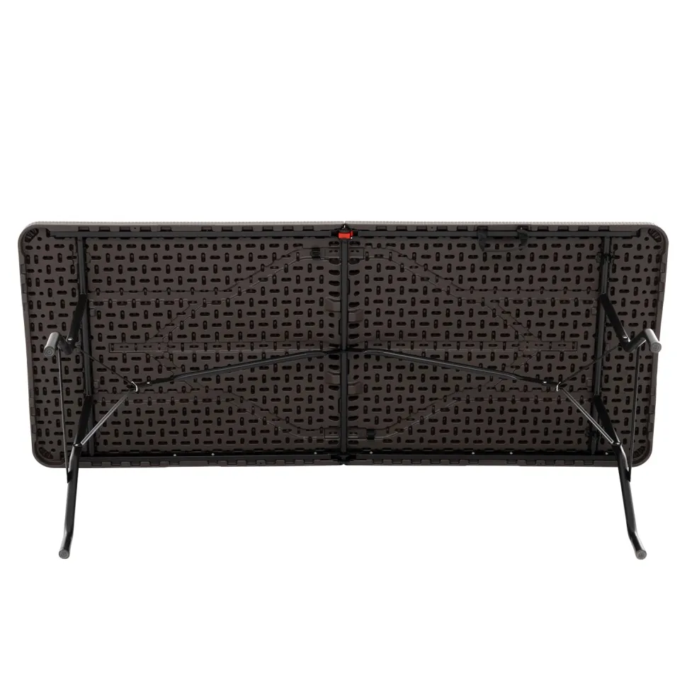 Tavolo da giardino Richiudibile Marrone con finitura effetto Rattan