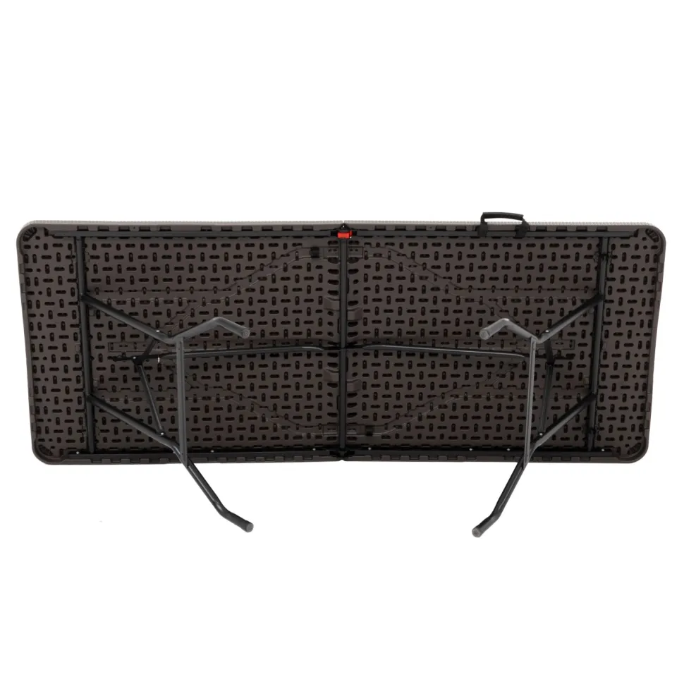 Tavolo da giardino Richiudibile Marrone con finitura effetto Rattan