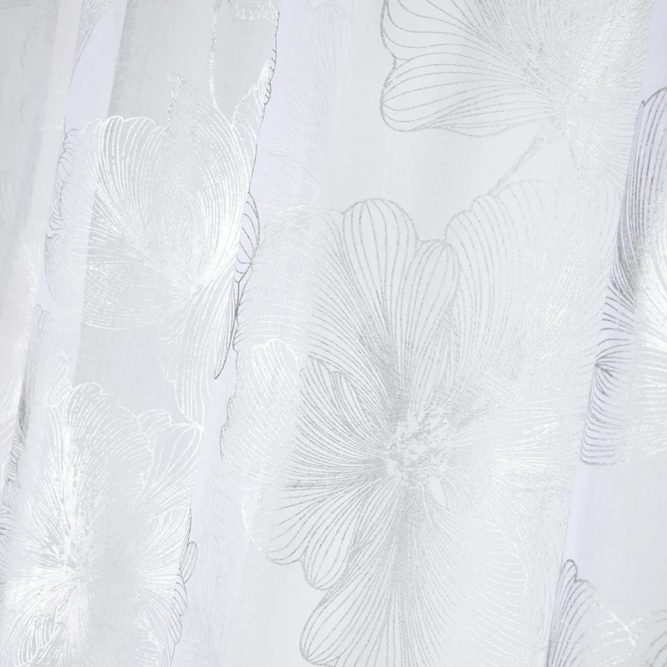 Tenda Leonce con motivo floreale argento h260x140 cm