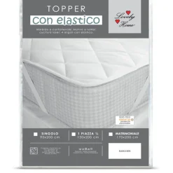 Topper trapuntato con elastici per letto singolo 90x200 cm